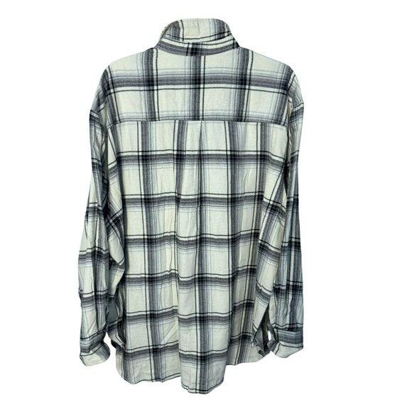 GAP Womens Oversized Relaxed Fit Flannel Big Shirt Sz XXL Button Front Gray NEW - Picture 3 of 8